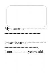 English Worksheet: All About Me