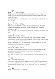 English worksheet: Zodiac with Korean translations