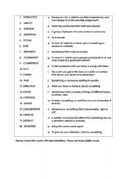English Worksheet: vocabulary on exams