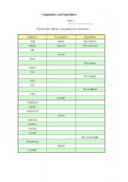 English Worksheet: Comparative and Superlative