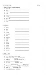 English worksheet: English test for beginners