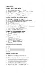 English worksheet: elementary quiz