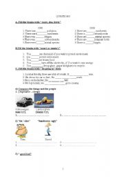 English worksheet: worksheet about comparative forms of adjective