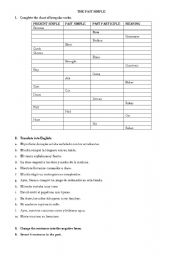 English worksheet: PAST SIMPLE: IRREGULAR VERBS