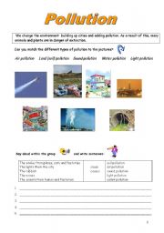 Pollution - ESL worksheet by rosacas