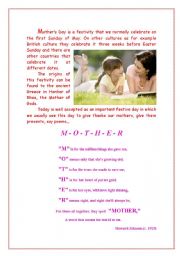 mother´s day - ESL worksheet by PAULAGB84