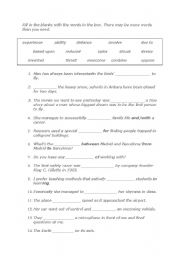 English Worksheet: vocabulary exercise