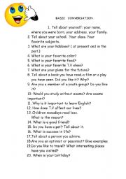 English Worksheet: conversation