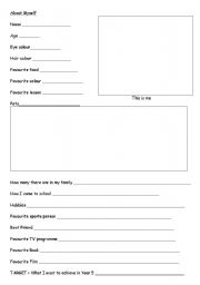 English Worksheet: all about me