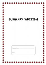 English Worksheet: Summary Writing Booklet