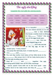 THE UGLY DUCKLING - WORKSHEET VOCABULARY- 2 PAGES