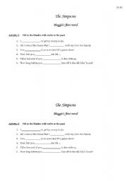 English Worksheet: The Simpsons `Lisas first word part 2