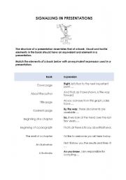 English Worksheet: Signalling in Presentations