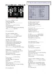 English Worksheet: Its a new day by Will I Am