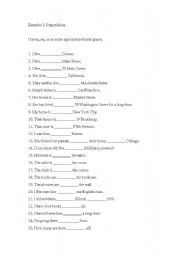 English worksheet: Spatial Prepositions