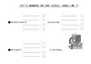 English Worksheet: Station work for dont have to - must and mustnt