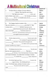 English worksheet: Multicultural Christmas