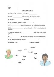 English worksheet: Difficult Words #2