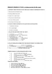 English Worksheet: Present perfect / simple past