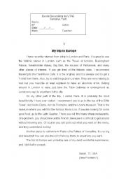 English Worksheet: english test