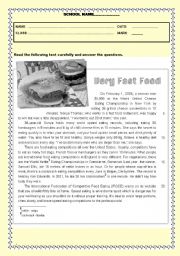 English Worksheet: Test - Very fast food