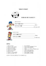English worksheet: Family member