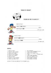 English Worksheet: Family member