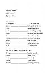 English worksheet: Adverbs and Simple Present tense