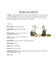 English Worksheet: What is an idiom?