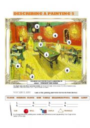 DESCRIBING A PAINTING 5 (VAN GOGH) 3 PAGES: vocabulary, reading comprehension and writing guide