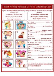 English Worksheet: VALENTINES DAY- GOING TO