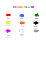 English worksheet: Colour mess