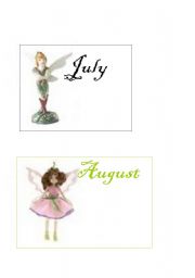 English worksheet: Months Fairy Cards 5/6