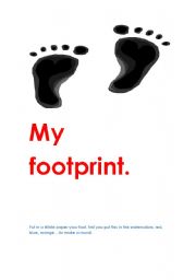 English worksheet: my footprint