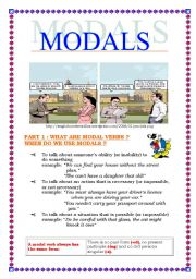 English Worksheet: Modals (language study+exercices) (6 pages)