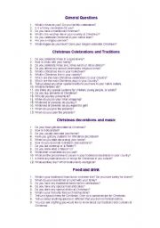 English worksheet: Christmas discussion