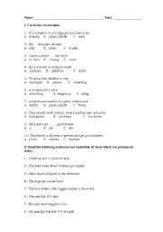 English Worksheet: present simple quiz