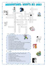 Jobs and occupations crossword