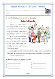 English Worksheet: Ednas Family