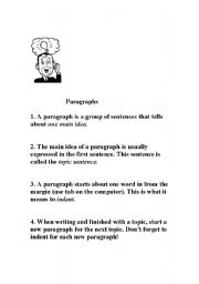 English worksheet: paragraph