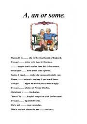 English Worksheet: a, an or some