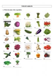 English Worksheet: Vegetables worksheet