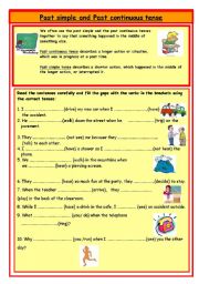 English Worksheet: Past simple and Past Continuous Tenses