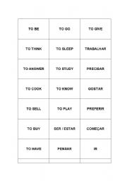 English Worksheet: Verb Memory Game