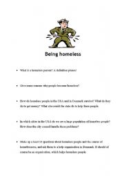 English worksheet: Homeless