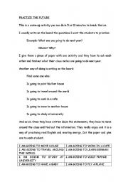 English worksheet: what are you going to do next summer?
