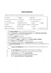 English Worksheet: Vivid Vocabulary