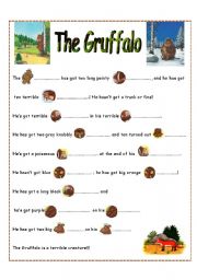 English Worksheet: The Gruffalo part 2