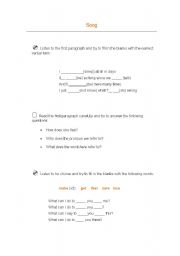 English Worksheet: What Can I do by the Corrs