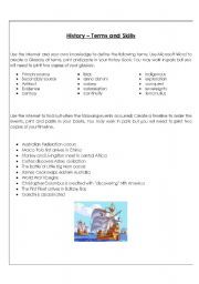 English worksheet: History terms and Skills